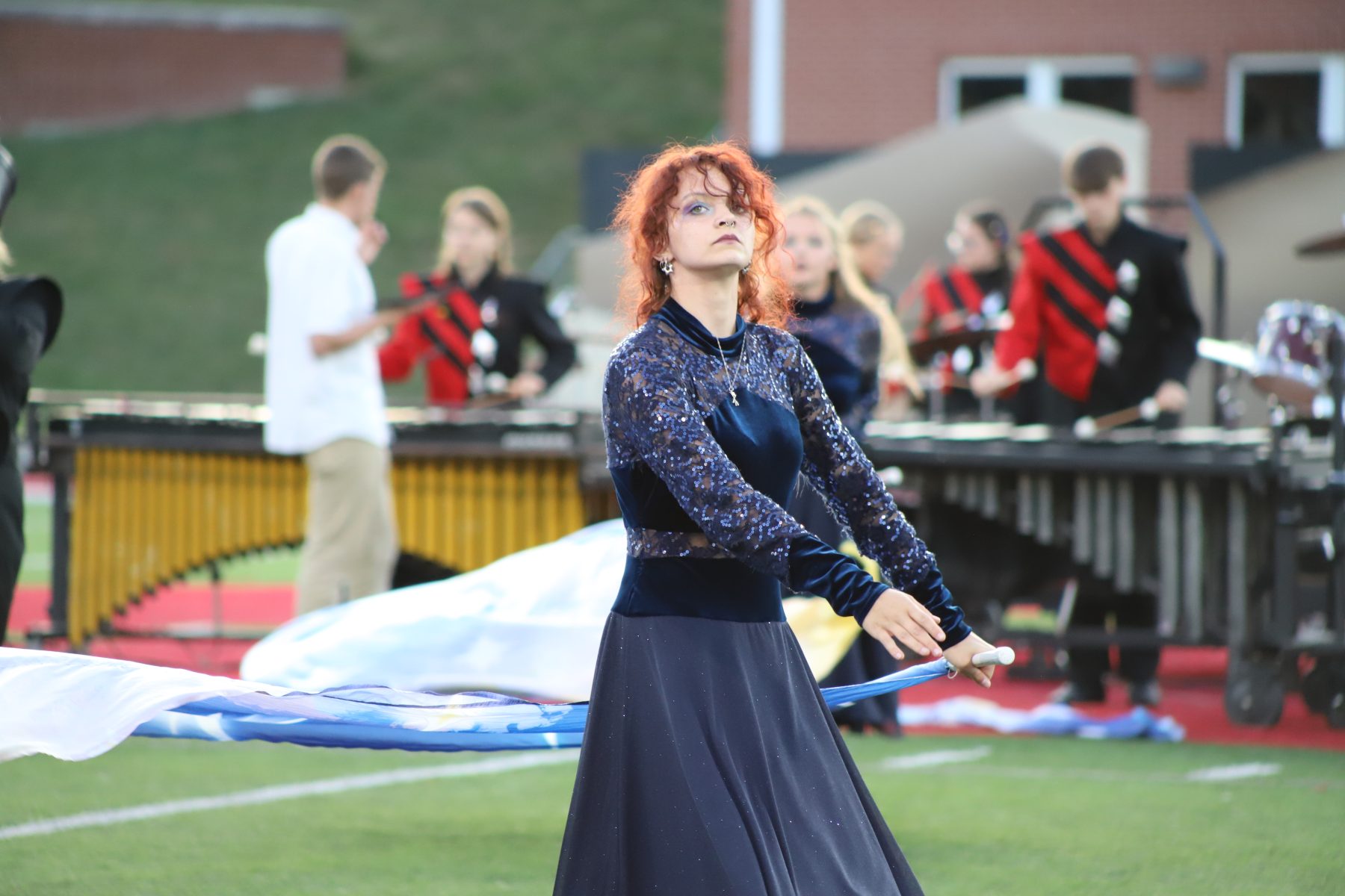 Henry County High School color guard performer at the 2025 Festival of Bands