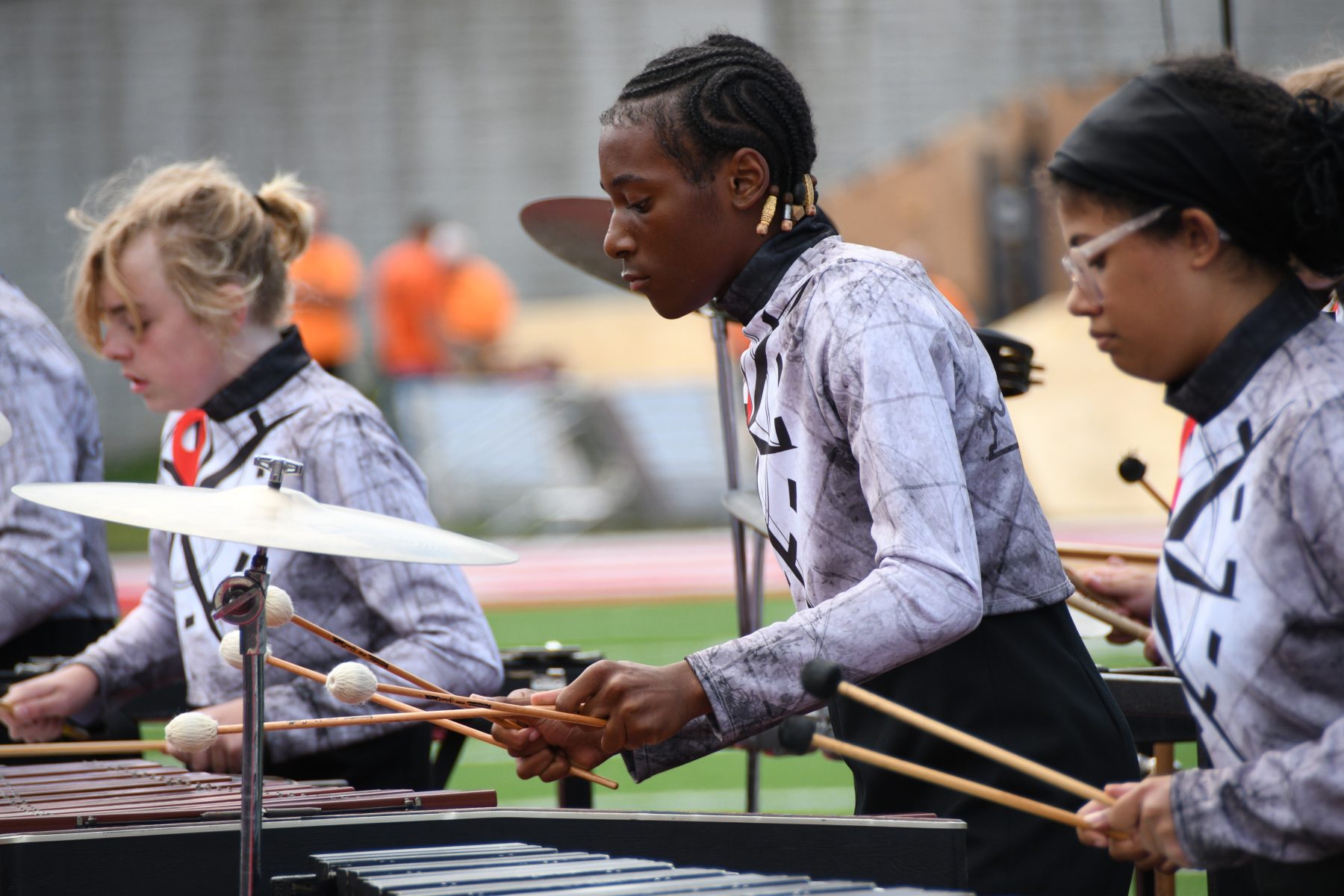 Lloyd Memorial High School front ensemble performer at the 2025 Festival of Bands